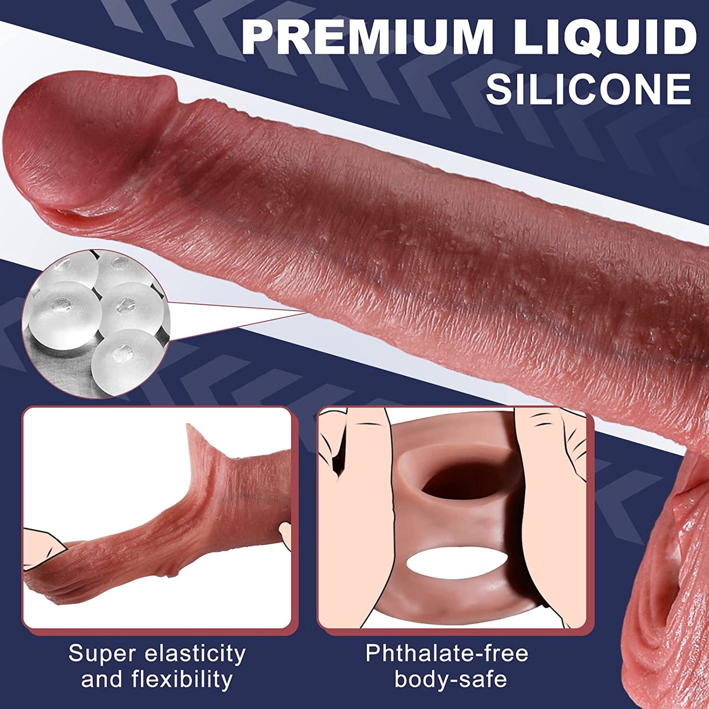 Realistic premium liquid silicone Extender, Delay Ejaculation and protection from diseases and Childbearingand